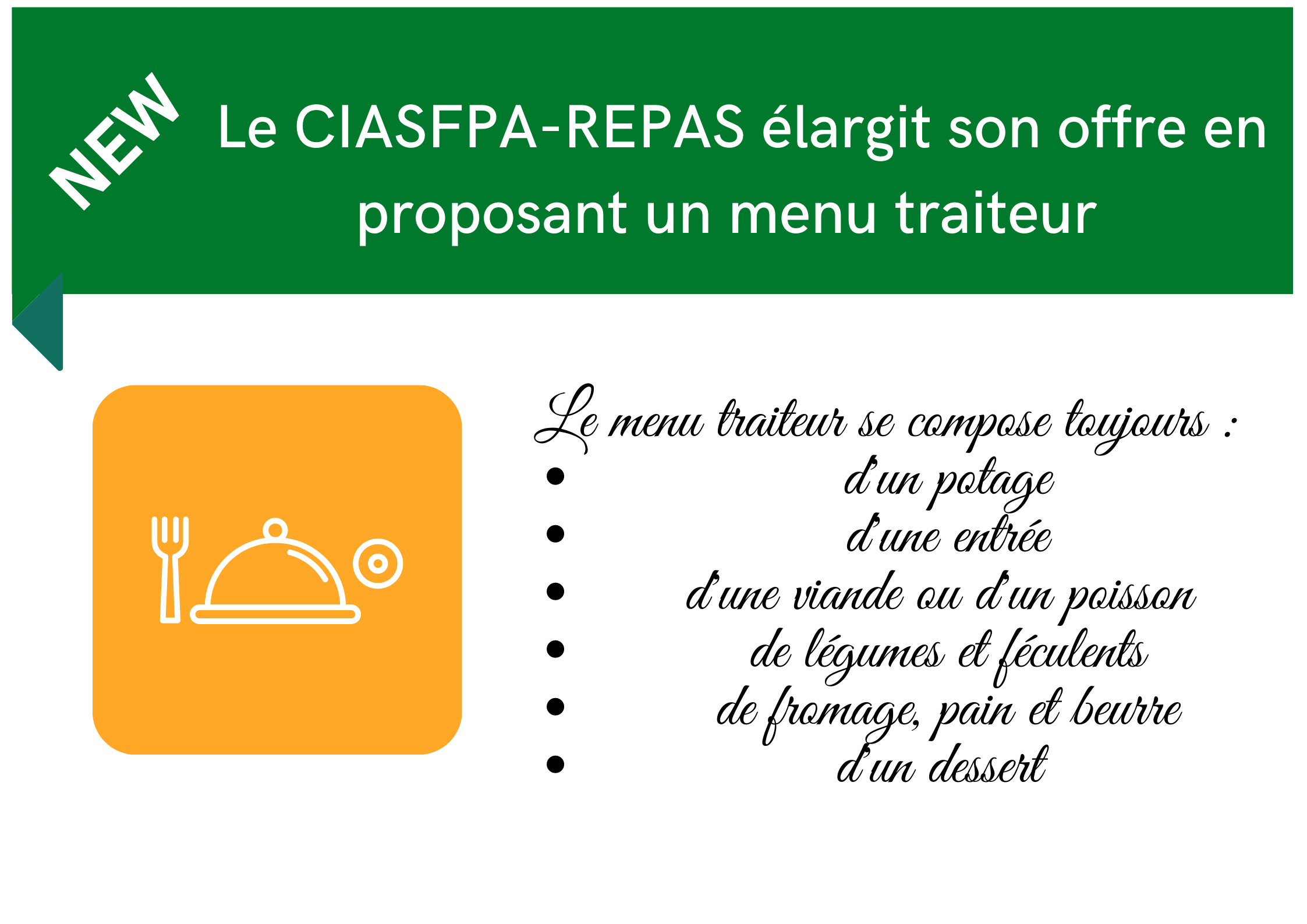 2 repas à domicile pour personnes âgées
