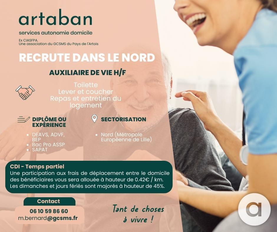 annonce artaban nord artaban recrutement aide à domicile